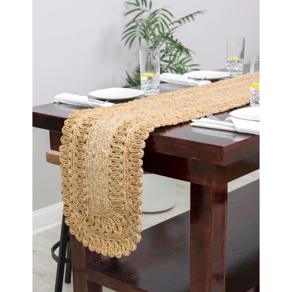 Hand Braided Jute Table Runner Rug