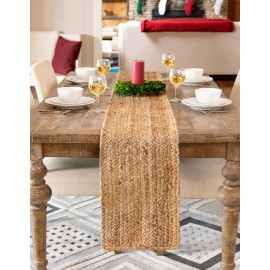 Hand Braided Jute Table Runner Rug
