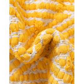 Hand Woven Chindi Chevron Table Runner Rug