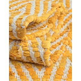 Hand Woven Chindi Chevron Table Runner Rug
