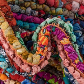 Hand Braided Chindi Table Runner Rug