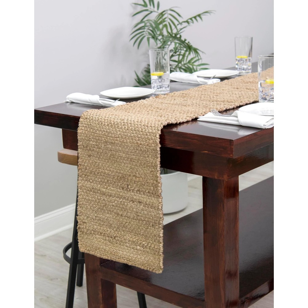 Hand Woven Chunky Jute Table Runner Rug