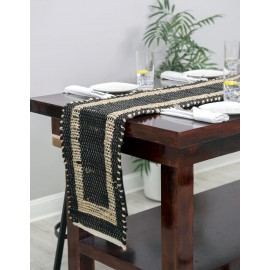 Hand Woven Chindi Jute Table Runner Rug