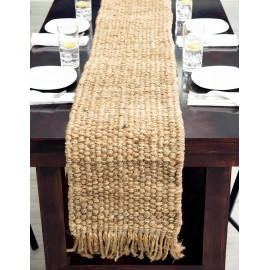 Hand Woven Chunky Jute Table Runner Rug