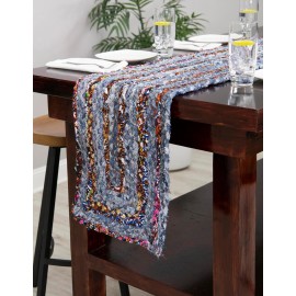 Hand Woven Braided Chindi Table Runner Rug