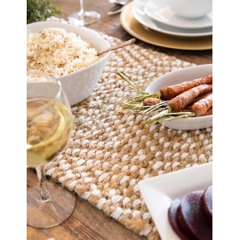 Hand Woven Braided Jute Table Runner Rug