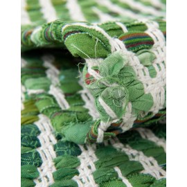 Hand Woven Chindi Chevron Table Runner Rug