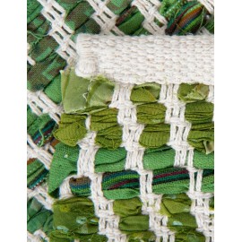 Hand Woven Chindi Chevron Table Runner Rug