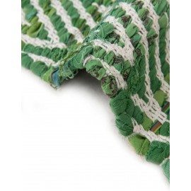 Hand Woven Chindi Chevron Table Runner Rug