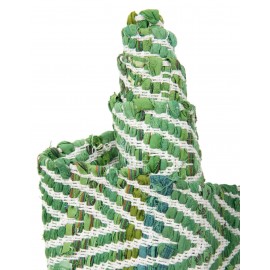 Hand Woven Chindi Chevron Table Runner Rug