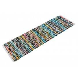 Hand Woven Chindi Chevron Table Runner Rug