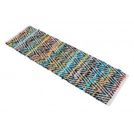 Hand Woven Chindi Chevron Table Runner Rug