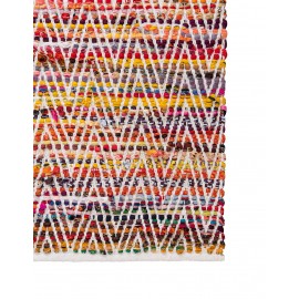 Hand Woven Chindi Chevron Table Runner Rug