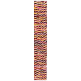 Hand Woven Chindi Chevron Table Runner Rug
