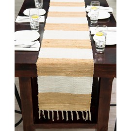 Hand Woven Chindi Rag Table Runner Rug