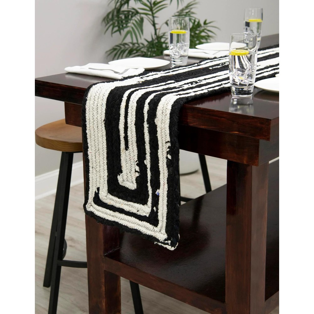 Hand Braided Chindi Table Runner Rug