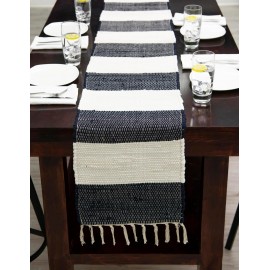 Hand Woven Chindi Rag Table Runner Rug