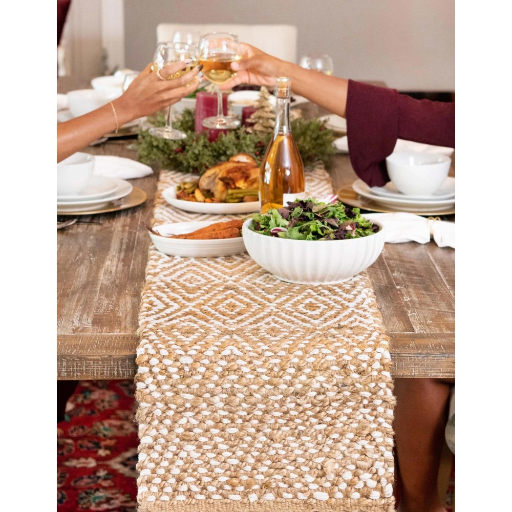 Hand Woven Braided Jute Table Runner Rug