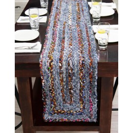 Hand Braided Chindi Table Runner Rug