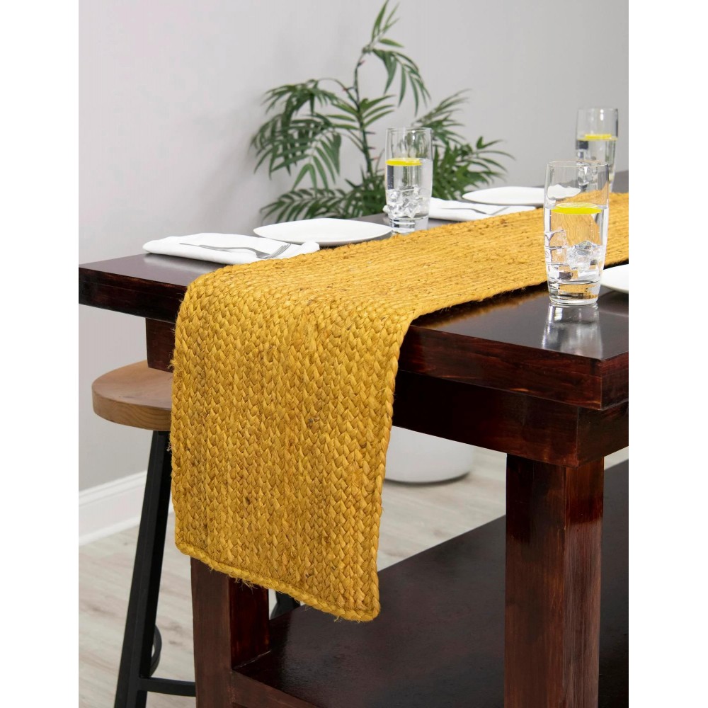 Hand Braided Jute Table Runner Rug