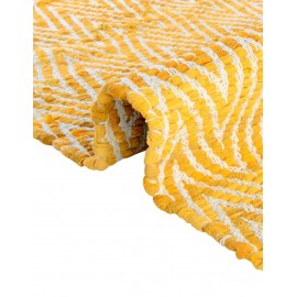 Hand Woven Chindi Chevron Table Runner Rug