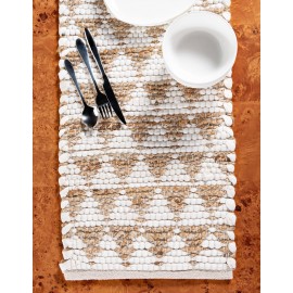 Hand Woven Chindi Jute Table Runner Rug
