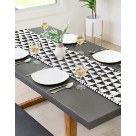 Hand Woven Chindi Jute Table Runner Rug