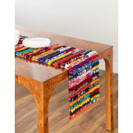 Hand Woven Braided Chindi Table Runner Rug