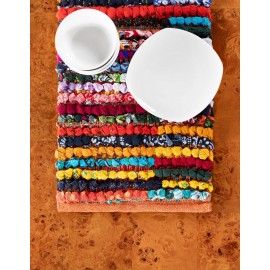 Hand Woven Braided Chindi Table Runner Rug