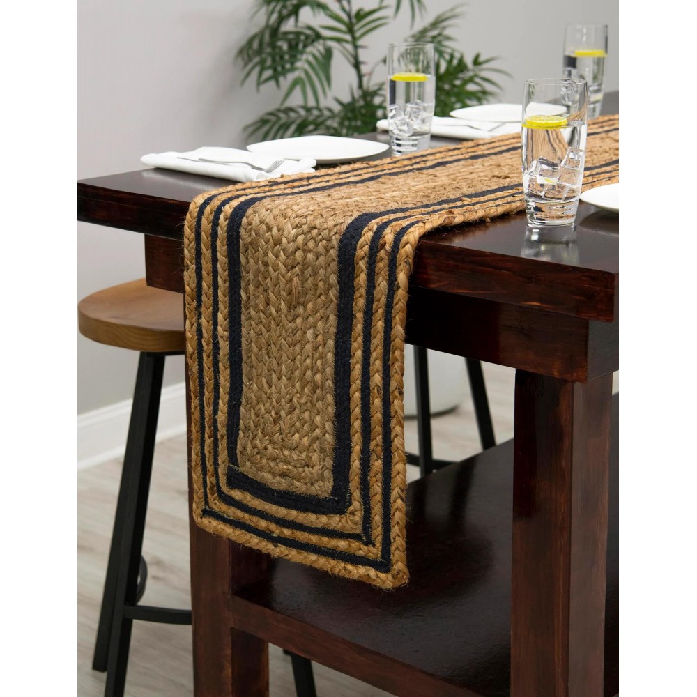 Hand Braided Jute Table Runner Rug