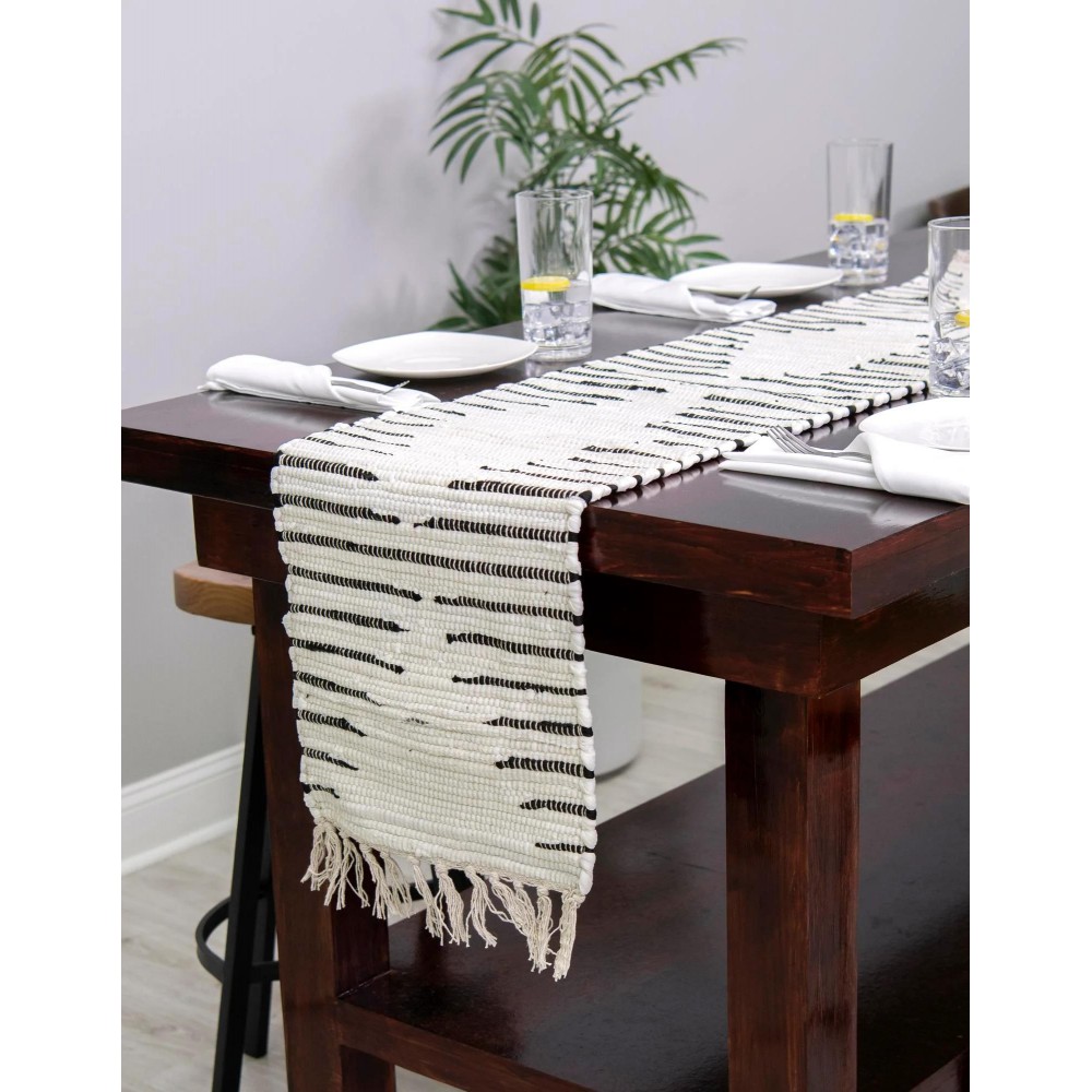 Hand Woven Chindi Cotton Table Runner Rug