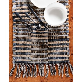 Hand Woven Chindi Jute Table Runner Rug