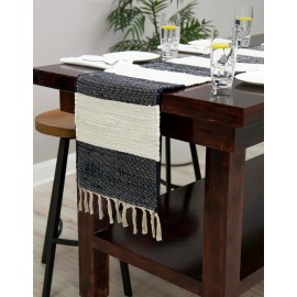 Hand Woven Chindi Rag Table Runner Rug