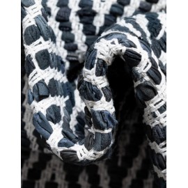 Hand Woven Chindi Chevron Table Runner Rug