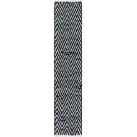 Hand Woven Chindi Chevron Table Runner Rug