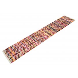 Hand Woven Chindi Chevron Table Runner Rug