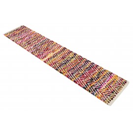 Hand Woven Chindi Chevron Table Runner Rug