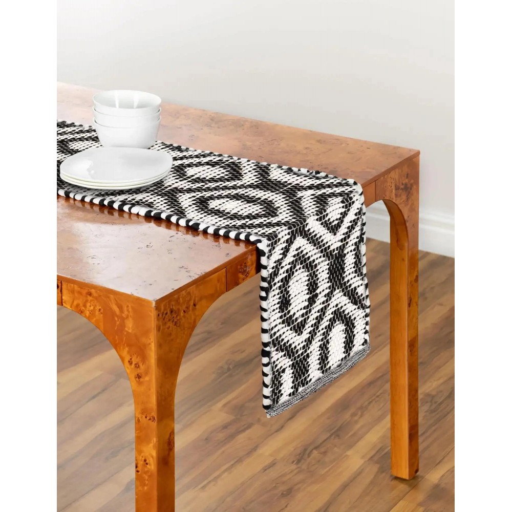 Hand Woven Chindi Jute Table Runner Rug