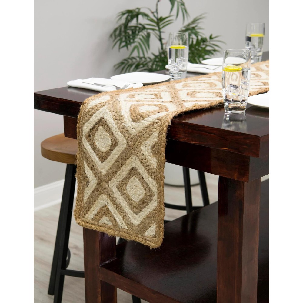Hand Braided Jute Table Runner Rug