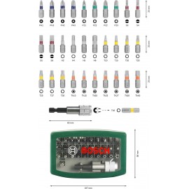 IXO CORDLESS SCREWDRIVER 9A8.072 & 32pc. Screwdriver Bit Set (PH-, PZ-, Hex-, T-, TH-, S-Bit, Accessories Drill and Screwdriver)