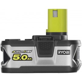 RYOBI R18GN18-0 18V ONE Plus Cordless 18 Gauge Nailer Bare Tool, One Size, Hyper Green & RB18L50 ONE+ Lithium+ 5.0Ah Battery, 18 V