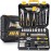 Hi-Spec 89 Pc Mechanic Tool Set with Motorcycle and Car Tools. Includes Hand Tool Kit, Screwdriver and Socket Set, Allen Key, Ratchet and Adjustable Wrench in a Plastic Storage Tool Box