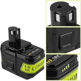 Aokicase 72 Wh / 4.0 Ah Lithium Replacement Battery for Ryobi, 18 V Battery Compatible with Ryobi P102 P103 P104 P105 P107 P108 P109 Cordless Power Tools (9000 mAh) Pack of 2