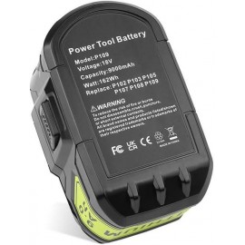 Aokicase 72 Wh / 4.0 Ah Lithium Replacement Battery for Ryobi, 18 V Battery Compatible with Ryobi P102 P103 P104 P105 P107 P108 P109 Cordless Power Tools (9000 mAh) Pack of 2