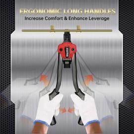 AIUITIO Rivet Nut Tool with a Step Drill Bit & 90 Nutserts Kit, 13 Heavy Duty Rivnut Tool Kit with 7 SAE & Metric Mandrels, Hand Threaded Riveter Tool Setter in Organized Carrying Case