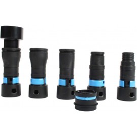 Cen-Tec Systems 94698 Quick Click 10 Ft. Hose for Home and Shop Vacuums with Expanded Multi- Power Tool Adapter Set for Dust Collection, Silver