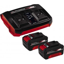 Einhell Power X-Change 18V Cordless Multifunctional Garden Tool & Power X-Change 18V, 4.0Ah Lithium-Ion Battery Twin Charger Starter Kit -- 2 x 4.0Ah Batteries and Twincharger Set