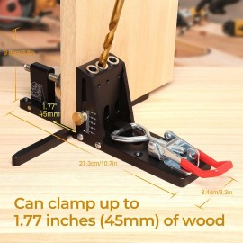 Pocket Hole Jig Kit,Aluminum Alloy Screw Jig Kit Pocket Drill Jig Kit | Drill Jig for Angled Holes, Angle Pocket Hole Jig, Power Tool Accessory Jigs for Joinery Work