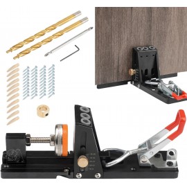 Pocket Hole Jig Kit,Aluminum Alloy Screw Jig Kit Pocket Drill Jig Kit | Drill Jig for Angled Holes, Angle Pocket Hole Jig, Power Tool Accessory Jigs for Joinery Work