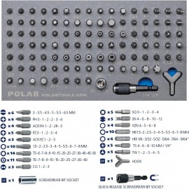 Polar Premium Tool-Box with 141 Tools I Tool-Set in Metal Box with Magnetic bitholder Screwdriver, sockets, Ratchet, Adjustable Wrench, Pliers, bits & More I Suitable for Mechanics & homeworkers